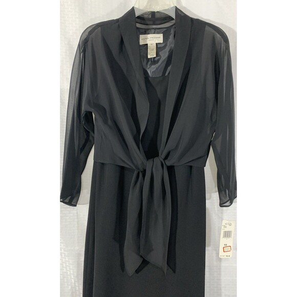 Evan-picone Black Formal Dress Maxi Womens 8 - 10 Mother Of The Bride Shawl - Picture 4 of 8